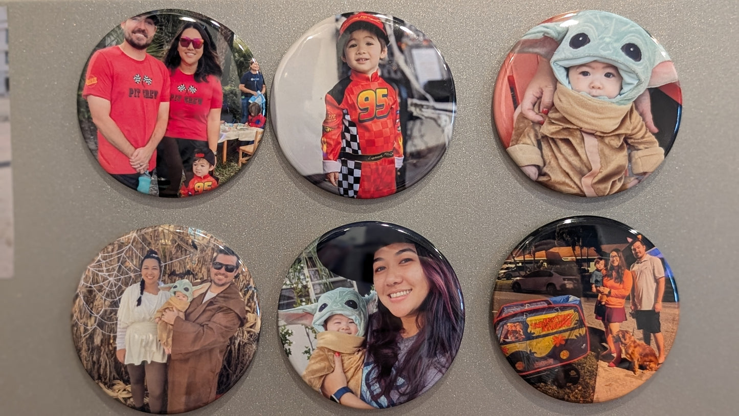 3" Round Custom Magnets (Set of 6)